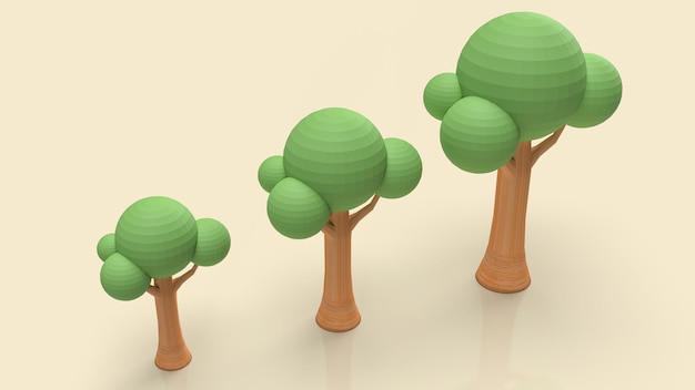 L'albero su sfondo chiaro per ecologia o concetto astratto rendering 3d