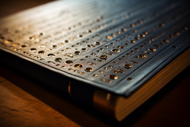 L'alfabetizzazione tattile Un affascinante primo piano di un libro in Braille