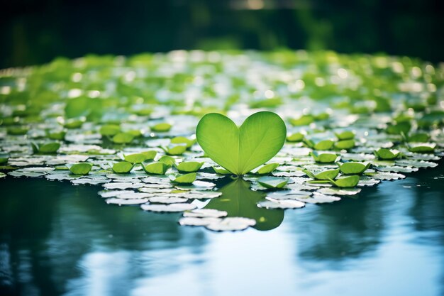 L'amore della natura nota le foglie verdi vibranti che formano un cuore