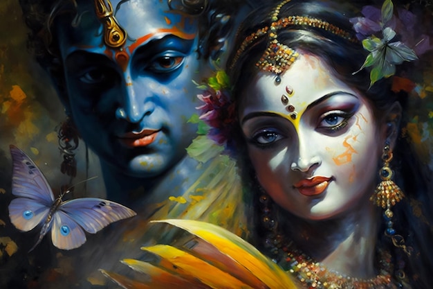 L'amore di Radha e Krishna in un regno magico