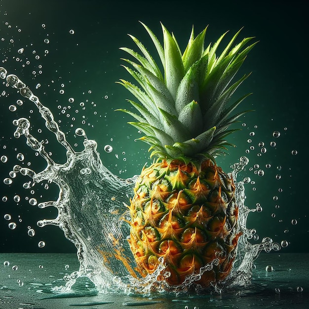 L'ananas fresco è un frutto tropicale isolato su Green