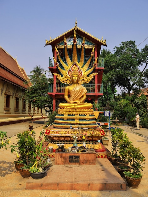 L'antico Wat a Vientiane Laos