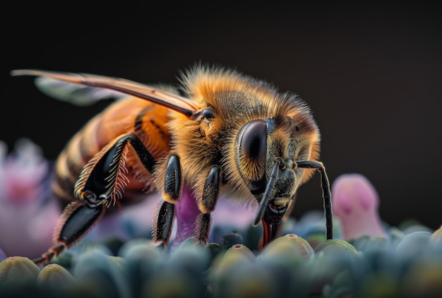 L'ape è seduta sul fiore