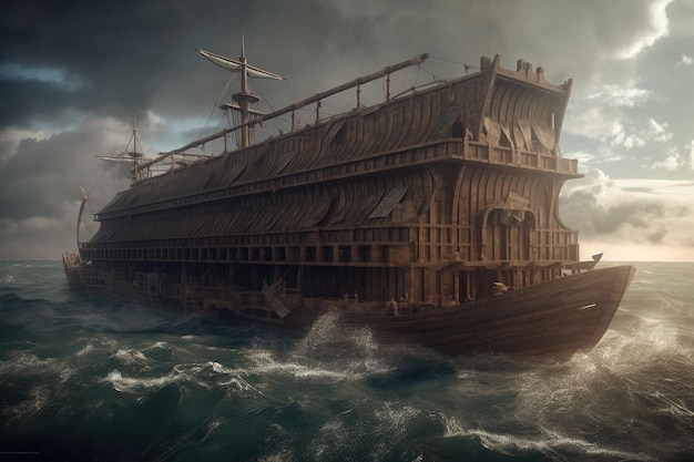 L'Arca di Noè un'enorme barca salvezza per la continuazione dell'umanità il prescelto la via per il paradiso Dio Bibbia religione Storia