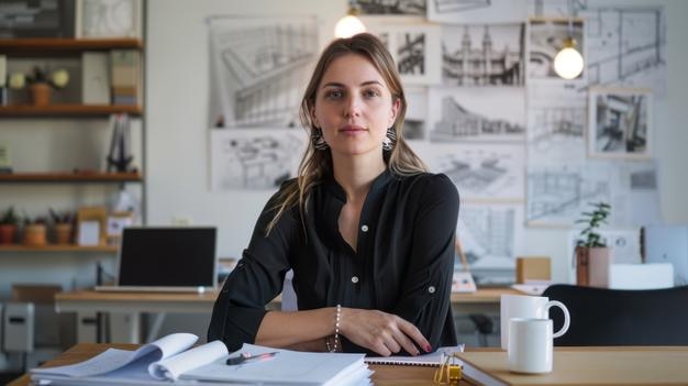 L'architetto in un ufficio moderno