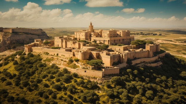 L'architettura medievale di Mdina Malta contro il Mar Blu