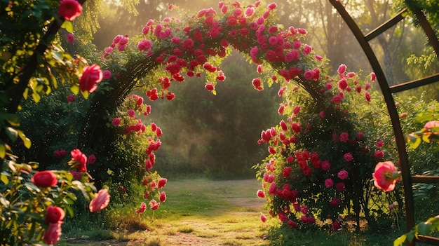 L'arco delle rose nel giardino