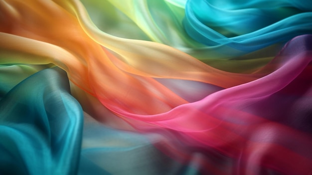 L'arcobaleno colora il morbido panno di tessuto di lusso ai opere d'arte generate
