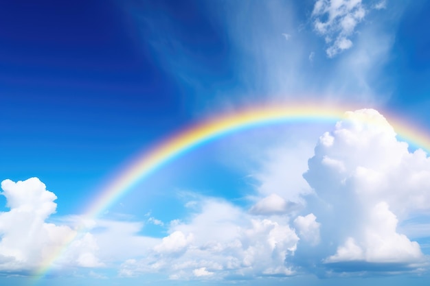 L'arcobaleno colorato che si estende sul cielo Fotorealismo