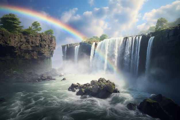 L'arcobaleno sopra le cascate