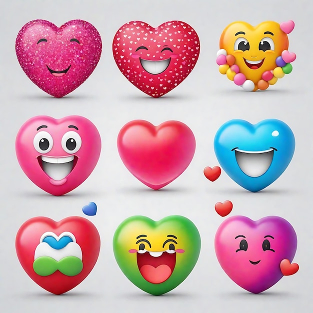 L'armonia dell'amore Emoji che crea armonia da una varietà di colori