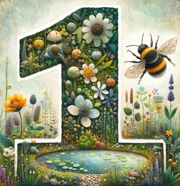 L'armonia della natura in un'illustrazione vivace del giardino