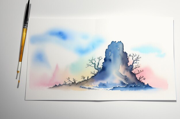 L'arte astratta dell'acquerello cinese arte sfondo colorato texture design semplice lavaggio inchiostro dipinto