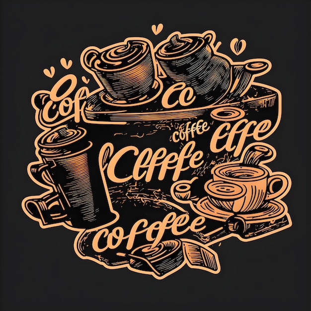 L'arte del caffè Lettering disegnato a mano AIgenerato