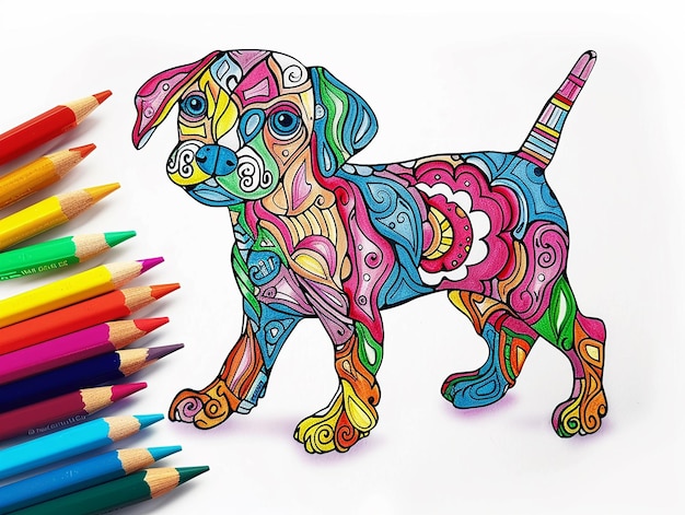 L'arte di colorare i cani per bambini