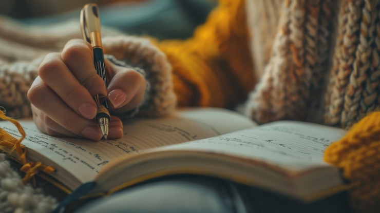 Foto l'arte di scrivere un diario riflessivo
