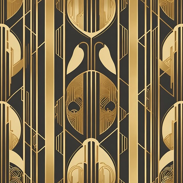 L'arte geometrica d'oro di lusso e lo sfondo art deco