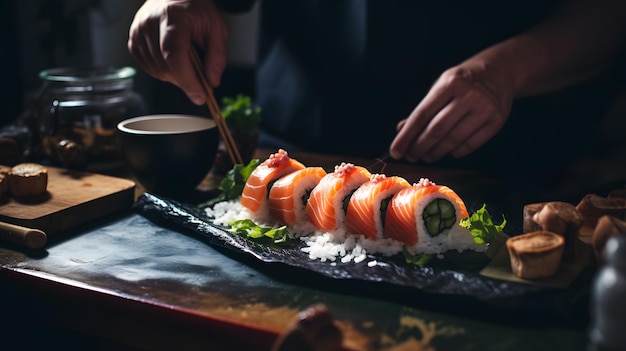 L'artigianato del sushi Il processo artistico della creazione del sushi