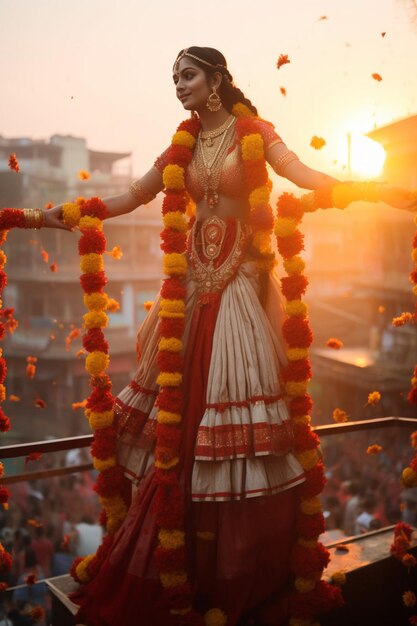 l'atmosfera serena di un'alba a Gudi Padwa