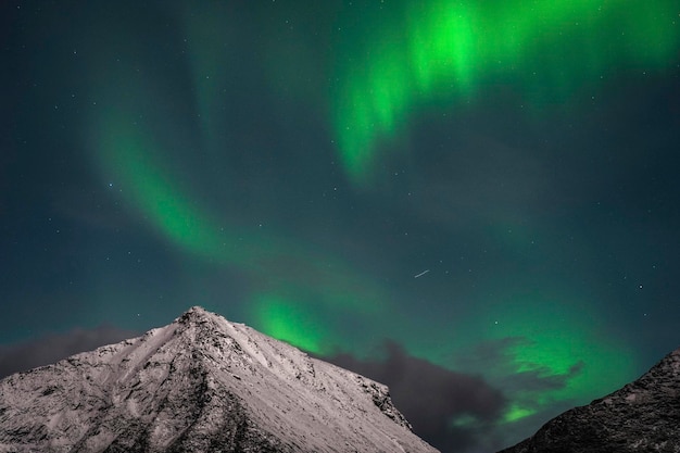 L'aurora boreale sull'isola di Lofoten in Norvegia