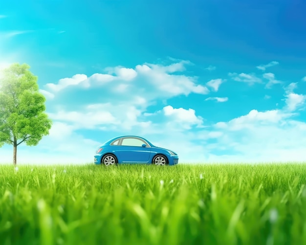 L'auto ecologica non lascia inquinamento o emissioni AI generativa