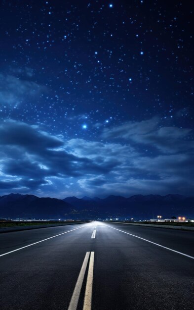 L'autostrada silenziosa sotto la notte stellare