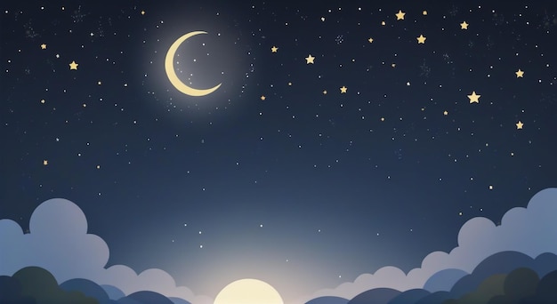 L'eleganza celeste della luna nel cielo notturno
