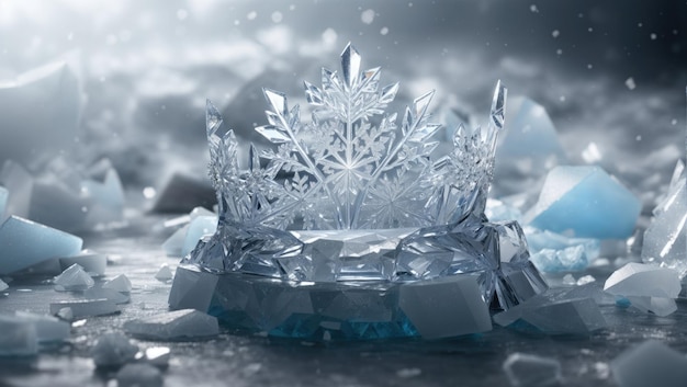 L'eleganza del trono di ghiaccio Un regno ghiacciato di bellezza regale
