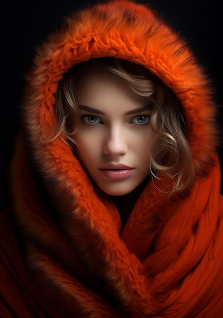 L'eleganza personifica il fascino di una bella donna con una giacca di pelliccia
