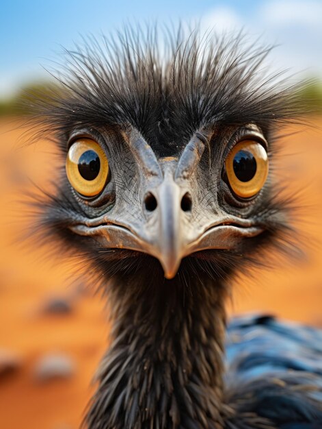 L'emù nel suo habitat naturale e l'intelligenza artificiale generativa per la fotografia naturalistica