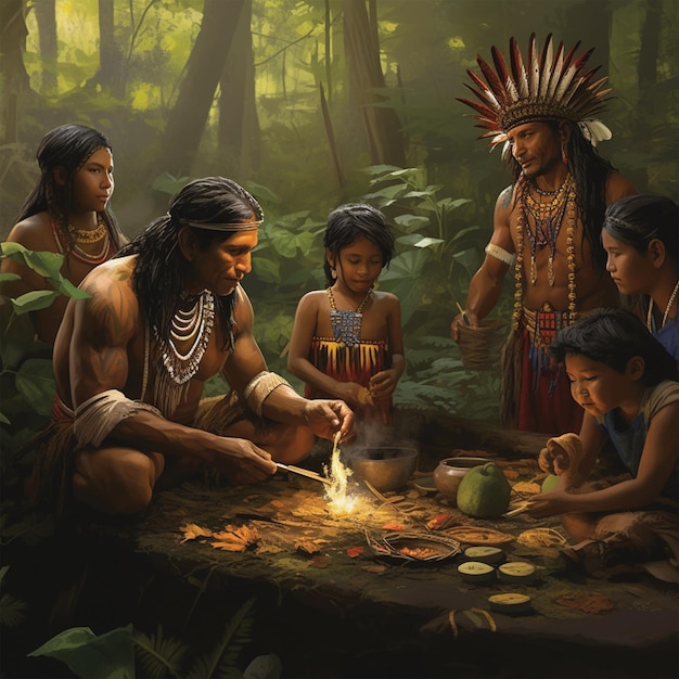 L'equipaggio di Colombo e gli indigeni