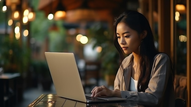 L'espressione seria L'intensa ricerca di una bellezza asiatica per la felicità dello shopping online