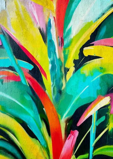 L'espressionismo della giungla colorata astratta moderna dipinge l'arte su tela stampabile