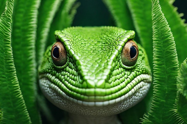 L'espressiva lucertola nella giungla verde A National Geographic CloseUp