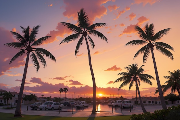 L'estate al tramonto con la palma