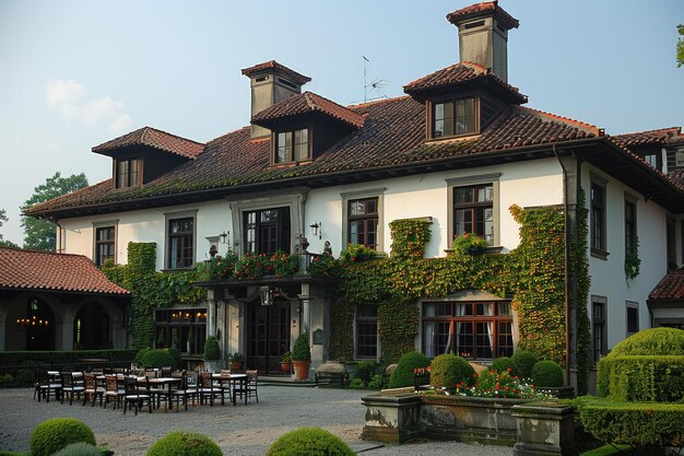 l'esterno di un'elegante casa di campagna in stile italiano con giardino e terrazza idee di ispirazione
