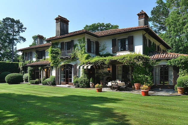 l'esterno di un'elegante casa di campagna in stile italiano con giardino e terrazza idee di ispirazione