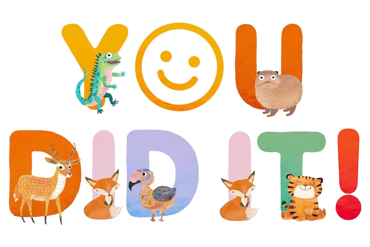 Foto l'hai fatto word sticker png elemento modificabile zoo animale font design