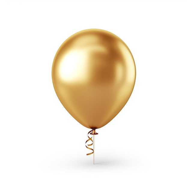 L'IA ha generato un'immagine di palloncini d'oro di compleanno su sfondo bianco