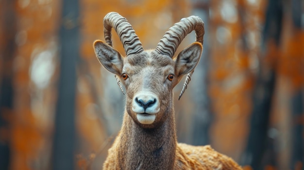 L'Ibex alpino che contempla in natura