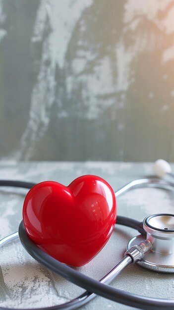L'icona del cuore posta sul tavolo Assicurazione sanitaria