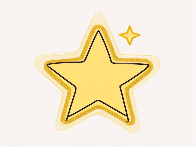 L'icona vettoriale a cinque punti di Shining Elegance Star in oro isolato