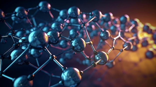 L'idea di una struttura di carbonio più molecole accoppiate condensate in un sistema esagonale e AI generativa