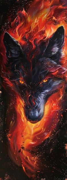 L'illustrazione di Fiery Wolf