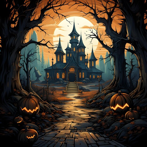 L'illustrazione spaventosa di Halloween