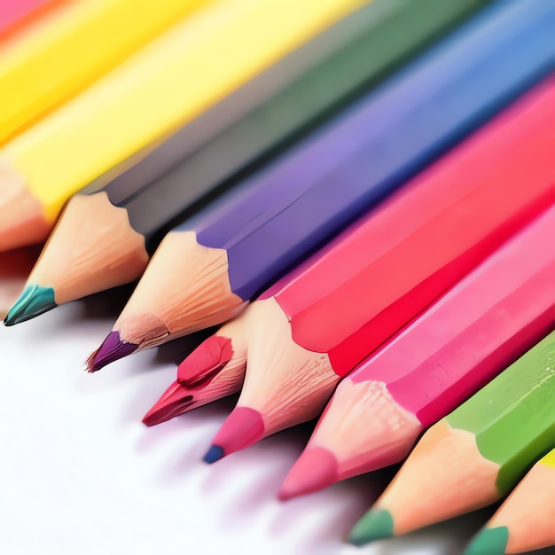 L'immaginazione dell'arcobaleno sullo sfondo di una matita minima