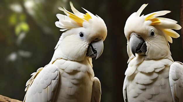 l'immagine creata dai cacatua combinati in bianco e giallo è stata creata dall'utente