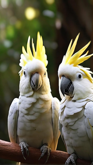 l'immagine creata dai cacatua combinati in bianco e giallo è stata creata dall'utente