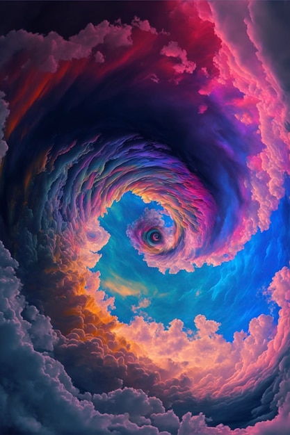 L'immagine di una spirale nel cielo generativa ai