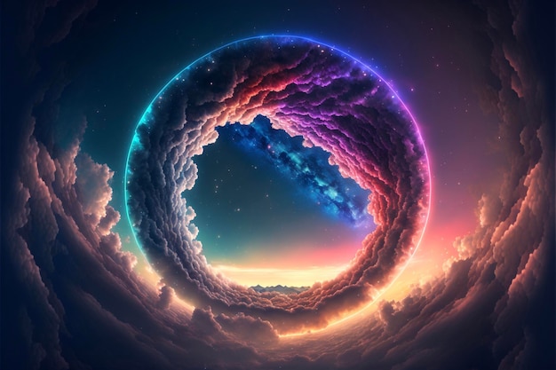 L'immagine di una spirale nel cielo generativa ai